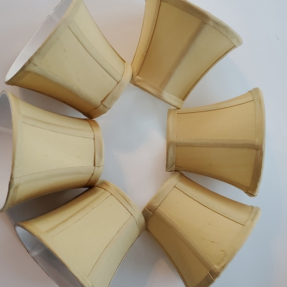 SET OF 6 SILK BELL CHANDELIER SHADES, 4.25" TALL